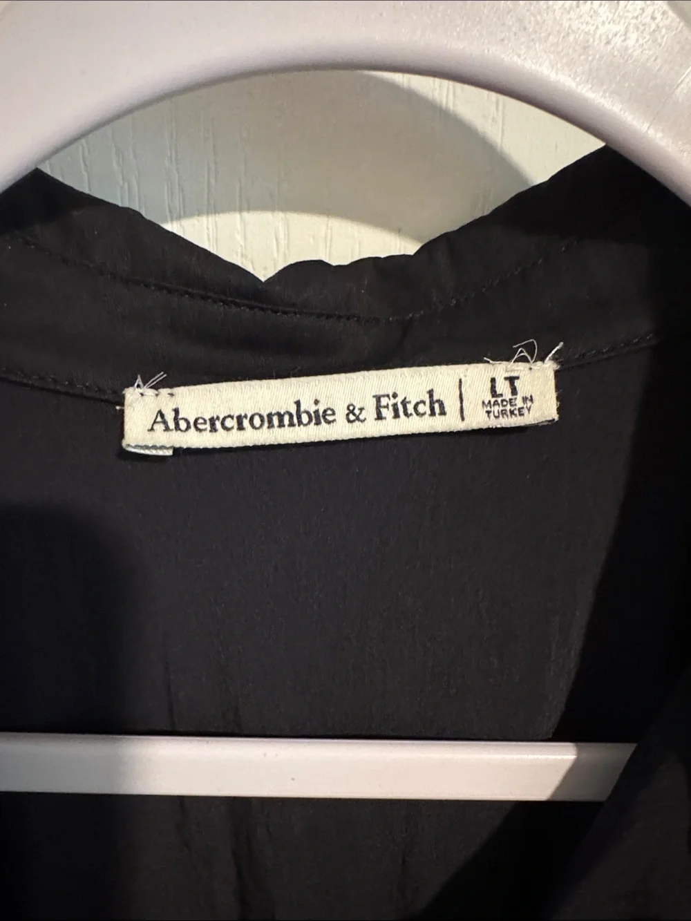 Abercrombie & Fitch Black Short-Sleeve Maxi Dress with Elastic Waist